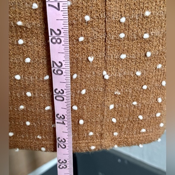 NWT Bcbgeneration Caramel Dot Ruffle Sleeve Sweater Knit Mini Dress, XS - Picture 7 of 14